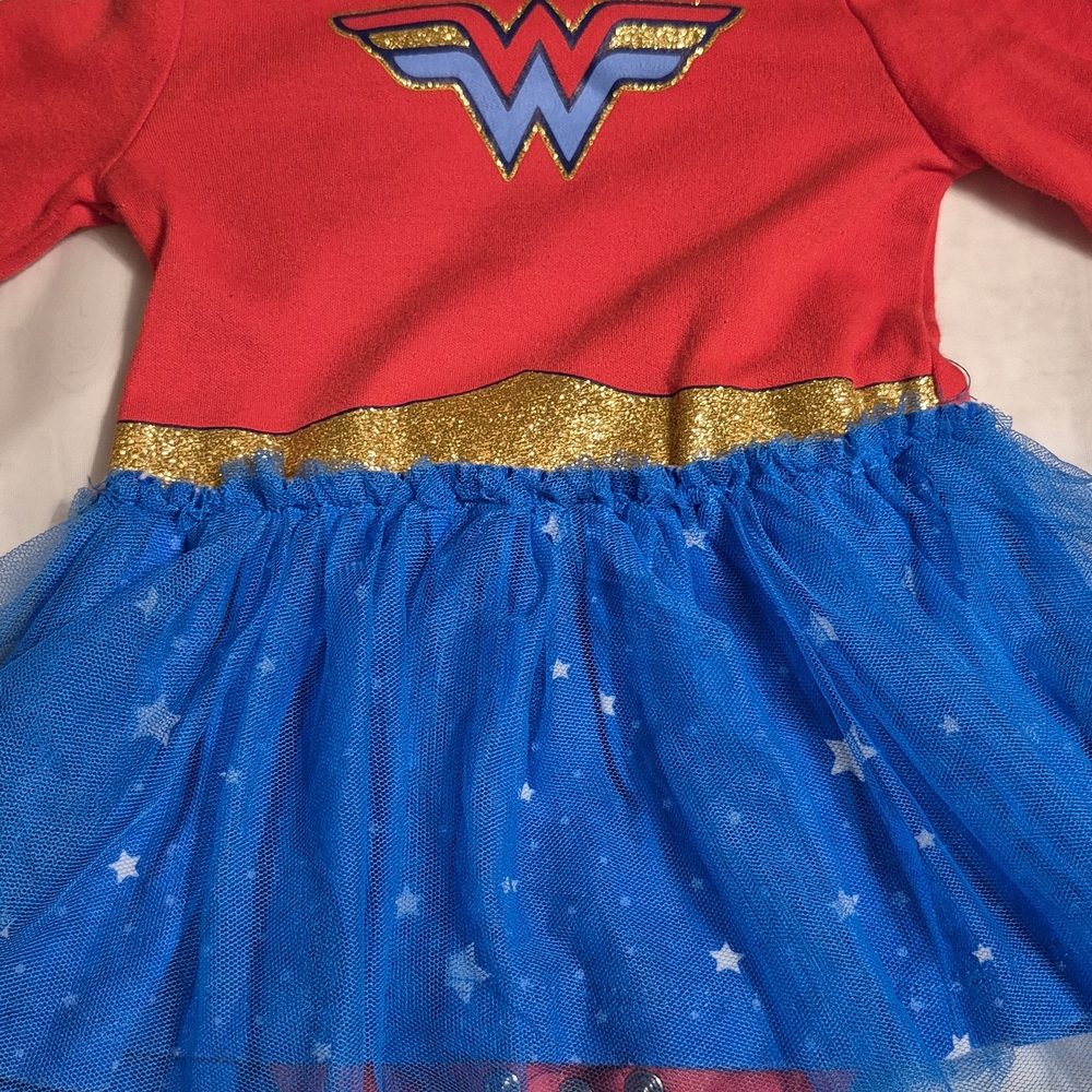 Wonder Woman Superhero Kids Costume - Red, Gold, and Blue Size 12 Months